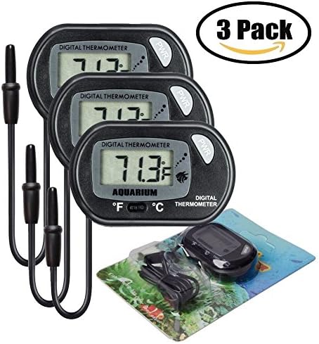 Bkinsety LCD Digital Aquarium Thermometer Fish Tank Water Terrarium Temperature (3 Pack)