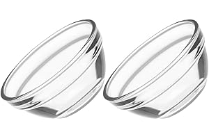 ROMISBABA 2pcs Large Glass Pudding Bowls for Jelly and Dessert, Small Prep Bowls for Condiments and Sweet