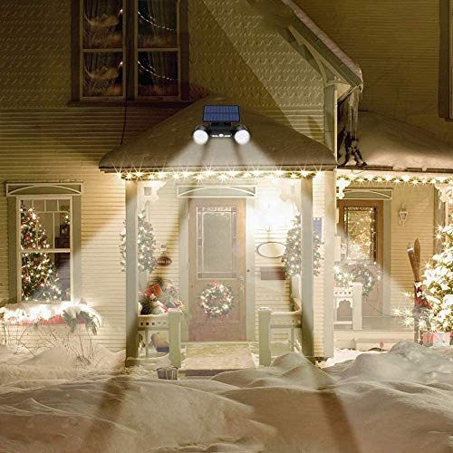 OUKANING Solar Lights Outdoor Motion Sensor Solar Garden 30 LED Super Bright with Solar IP65 Waterproof Wall Lamp Outdoor Lamps 360 ° Rotatable Dual Headlight for Garage