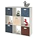 BAIST Fabric Storage Cubes Organizer 11 inch Storage Cube Bins Large Collapsible Storage Bins for Cloth, Closet, Shelves, Toys, Dog Food, Kids, Bathroom, Kitchen (4-Pack, Gold Stripe)