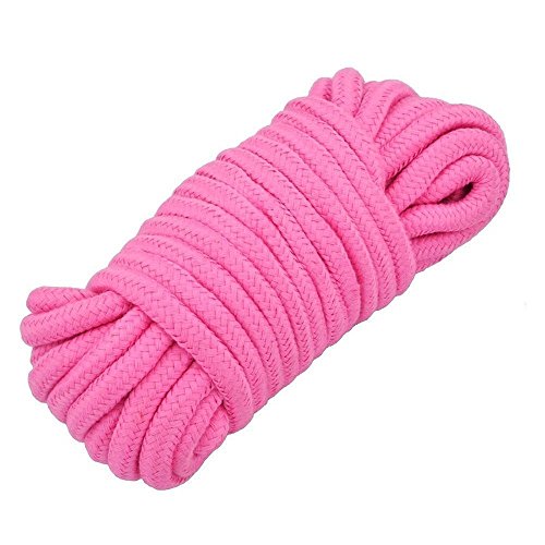 MAXSIN Soft Cotton Rope-32 feet 10m Multi-function Natural Durable Long Rope by (Pink)