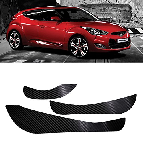 Carbon Door Protect Anti Scratch Cover Kick Decal Sticker Carbon Black For Hyundai 2011-2014 Veloster