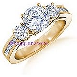 jacob alex ring Size6 Womens White Sapphire Zircon Engagement Ring 10kt Yellow Gold Filled