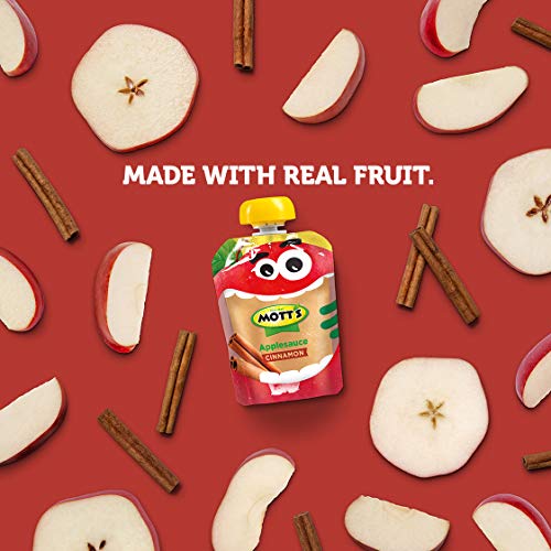 image for Mott's Cinnamon Applesauce, 3.2 Ounce Clear Pouch, 4 Count, Perfect fo