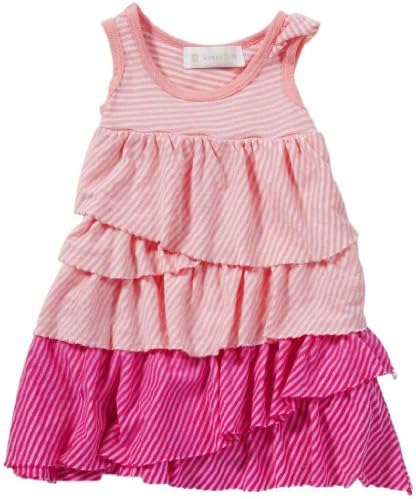 Lucky Jade Dip Dye Tier Dress (Baby) - Seashell/Popsicle-3-6 Months