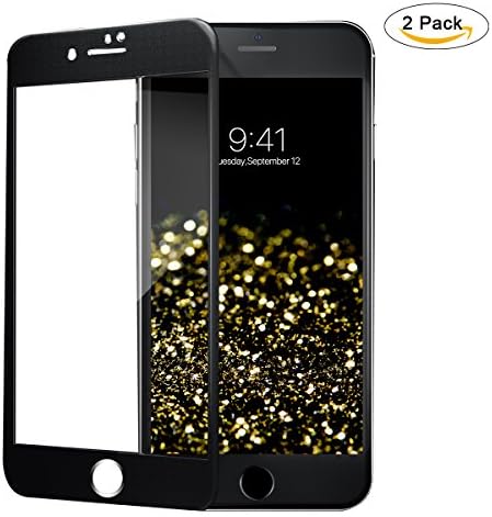 Titanium Alloy Frame iPhone 8 Plus / 7 Plus Universal Screen Protector Tempered Glass,9H Hardness Matte Texture,3D Touch Metallic Luster,All-inclusive Body,Design for Apple iPhone 7/8 Plus [Black]