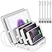 JZBRAIN Multi Device Charging Station 5 Port 5 Cables Included (White)