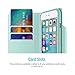 iPhone 6S Wallet Case, MAXBOOST ELEGANCE Series iPhone Wallet Cover for iPhone 6 / 6S Protective PU Leather Card Case w/3 Card Slots + Side Pocket Flip Magnetic - Light Pink/Teal