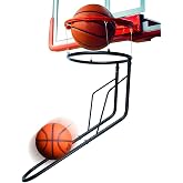 STELTUX Basketball Rebounder, Heavy Duty &amp; Quick Release Basketball Return Attachment, 180 Degree Rotatable Chute Shot Returner for 18" Rim Indoor and Outdoor Basketball Trainning Equipment