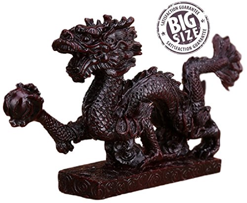 SPJ: Feng Shui Dragon Large Resin Figurine Statue Sculpture Symbol for Luck & Success