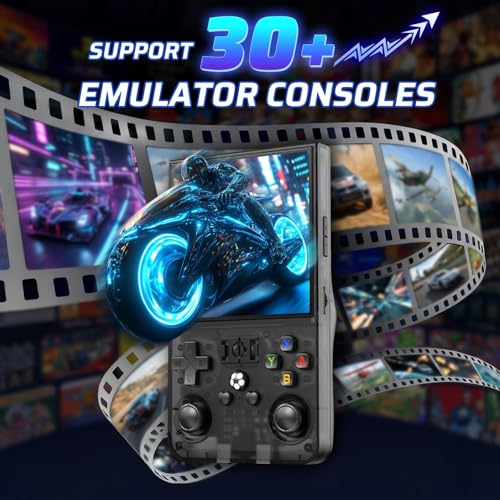 R36MAX Retro Handheld Game Console, 4.0 Inch IPS Retro Gaming Console with Linux System and 64GB Memory, Supports 30+ Emulator Console as Hand Held Game Console (64GB Black)