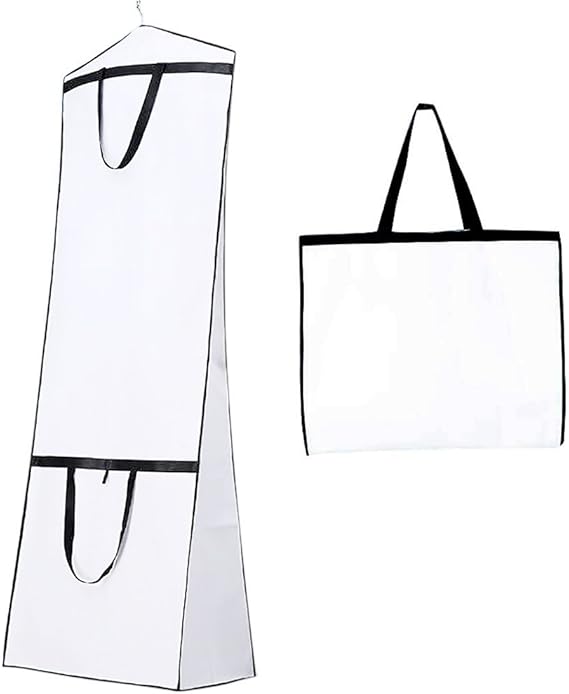 Amazon ウエディング ドレスカバー ドレスバッグ 180cm 洋服カバー 通気性 折りたたみ 持ち運び 洋服保管 埃よけ 防湿 白 衣類カバー オンライン通販