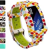 Wonlex Samsung Gear Fit2 Band, Silicone Replacement Watch Bands Strap for Galaxy Gear Fit2 SM-R360 & Fit 2 Pro for Women Men (Colorful Dots)