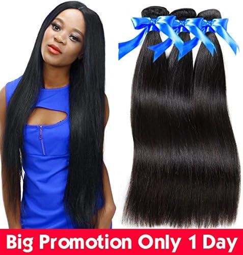 Ur Beautiful 8A Brazilian Straight Hair Bundles 18 20 22 Inch Straight Bundles 100% Unprocessed Virgin Straight Human Hair Bundles Brazilian Hair 3 Bundles Natural Black Color