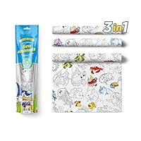 Large Coloring Tablecloth Water Resistant Poster for Kids and Toddlers Colorable Frame «Marine Life» 3 in 1 Fun Painting Activity for Party and Decor Table Doodle Board