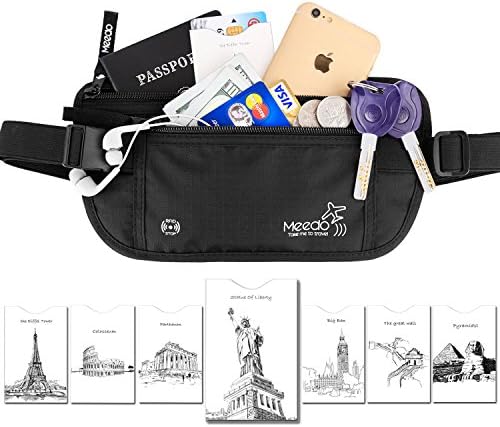 Meedo(TM)RFID Blocking Travel Money Belt Waist Stash passport belt Women and Men