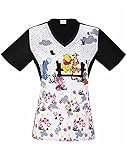 Tooniforms 'V-Neck Knit Panel Print Top' Scrub Top Life In The Wood Large