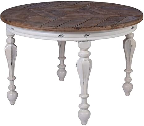 Bef005 Palazzo Dining Table Round Solid Wood And Metal Monastery Table Country House Style Exclusive Amazon De Kuche Haushalt