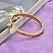 Coco Park New Children Jewelry 18k Gold Plated Cuff Bracelet Heart Bell Charm Pendant Bangle 5 3/8 Inch