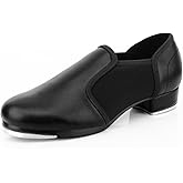 Keemi Tap Dance Shoes for Girls Boys,Non-Slip PU Leather Jazz Dance Tap Shoes for Unisex-Child, Black