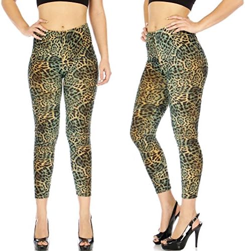 ParisianChic Fashion Chic Velour animal print cropped leggings #2