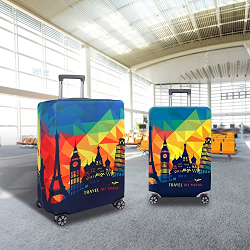 T Tersely Travel Luggage Cover Spandex Suitcase Protector Washable Baggage Covers (for 48cm/18"-80cm/30" luggage) Premium Elasticated Luggage Protector -Go Travel (H532, XL（74cm/29"-80cm/30"）)
