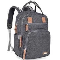 Mochila con bolsa de pañales, iniuniu Large Unisex Baby Bags Mochila de viaje multifunción para mamá y papá con cambiador y