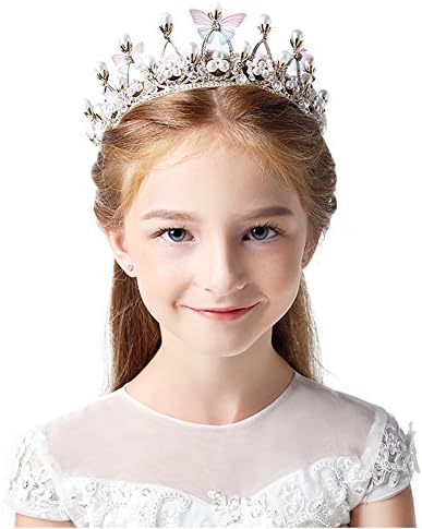 Elezay Women's Girls' Crowns Headpiece Crystal Tiara Hair Accessories WhiteD Free
