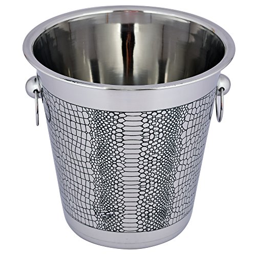 Kosma Designer Champagne Bucket | Wine ice Bucket - Stainless Steel Bottle Cooler, Size 21 x 21 cm | Beverage Bucket ( 4 Quart)