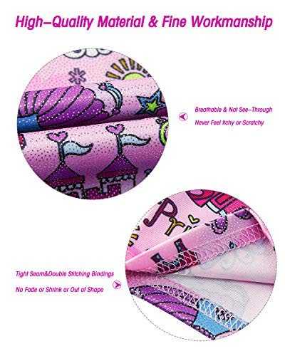 Kids4ever Leotards for Girls Gymnastics Pink Toddler Unitard Sparkly Biketards with Shorts 4T 5 T