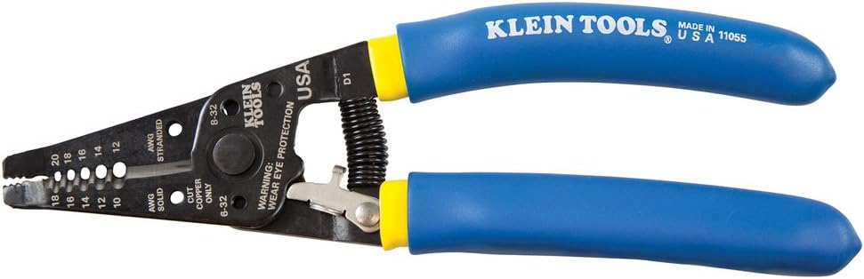 Klein Tools 11055 Wire Cutter and Wire Stripper, Stranded Wire Cutter, Solid Wire Cutter, Cuts Copper Wire - Wire Stripping Tool - 