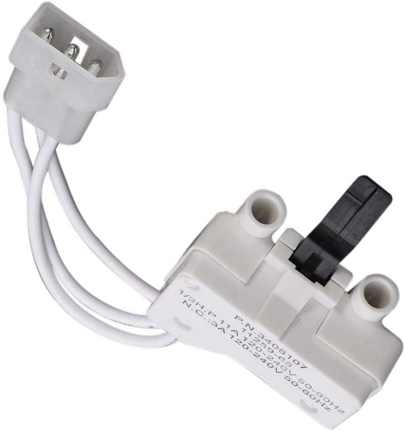 3406107 Dryer Door Switch For Replacement Fits Whirlpool Dryer, Maytag & Kenmore Dryer, Replaces, 3406109, 3406101
