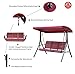 Kozyard Brenda 3 Person Outdoor Patio Swing with Strong Weather Resistant Powder Coated Steel Frame and Textilence Seats(Red)