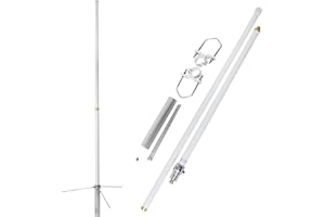 HYS Pre-Tuned Fiberglass Base Station Antenna for VHF/UHF 144/430MHz - 4.5dBi VHF & 7.2dBi UHF, SO239 Connector, 5.7ft Long, 