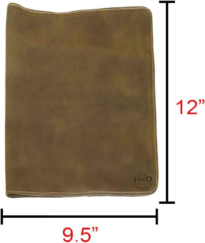 Hide & Drink, Rustic Leather Journal Cover (8.5 x 11 in.) / Refillable Moleskine Cahier XXL Handmade : Dark Jade : Office Products
