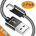 Micro USB Cable Android,Snowkids USB to Micro USB Cable (6.6ft/2m, 2 Pack) Nylon Braided Sync and Fast Charging Cable Compatible with Samsung Galaxy S7 Edge, Kindle,PS4, MP3,Xbox,HTC, Android (Black)