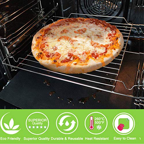 Nonstick Oven Liner for Bottom of Electric,Gas,Toaster & Microwave Ovens - 500 Degree Reusable Oven Protector Liner - Extra Thick/Heavy Duty/Easy to Clean Non stick Oven Mat Set (3) By Sunrich