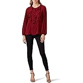 Prabal Gurung Collective Rent The Runway Pre-Loved Red Floral Ruffle Front Blouse