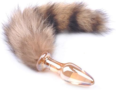 PleasureBox Glass Anal Plug with Tail, 40 cm, Large