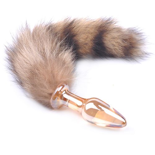 PleasureBox Glass Anal Plug with Tail, 40 cm, Large
