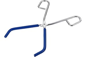 uxcell Lab Beaker Tongs Stainless Steel Chrome Plated 10-inch Opens Up to 200mm Width Blue