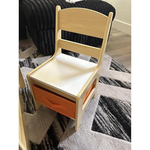 AM ANNA Kids Table and Chair Set, 3 in 1 Wooden Activity Table with Storage Drawer for Toddlers Drawing, Playroom,Reading, Crafts, 2 in 1 Detachable Tabletop Table Set for Nursery, Playroom (Beige)