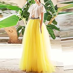 WDPL Women's Long Tutu Tulle Skirt A Line Floor