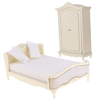 Amazon Com European Wood Bed Wardrobe Furniture For 1 12 Dolls