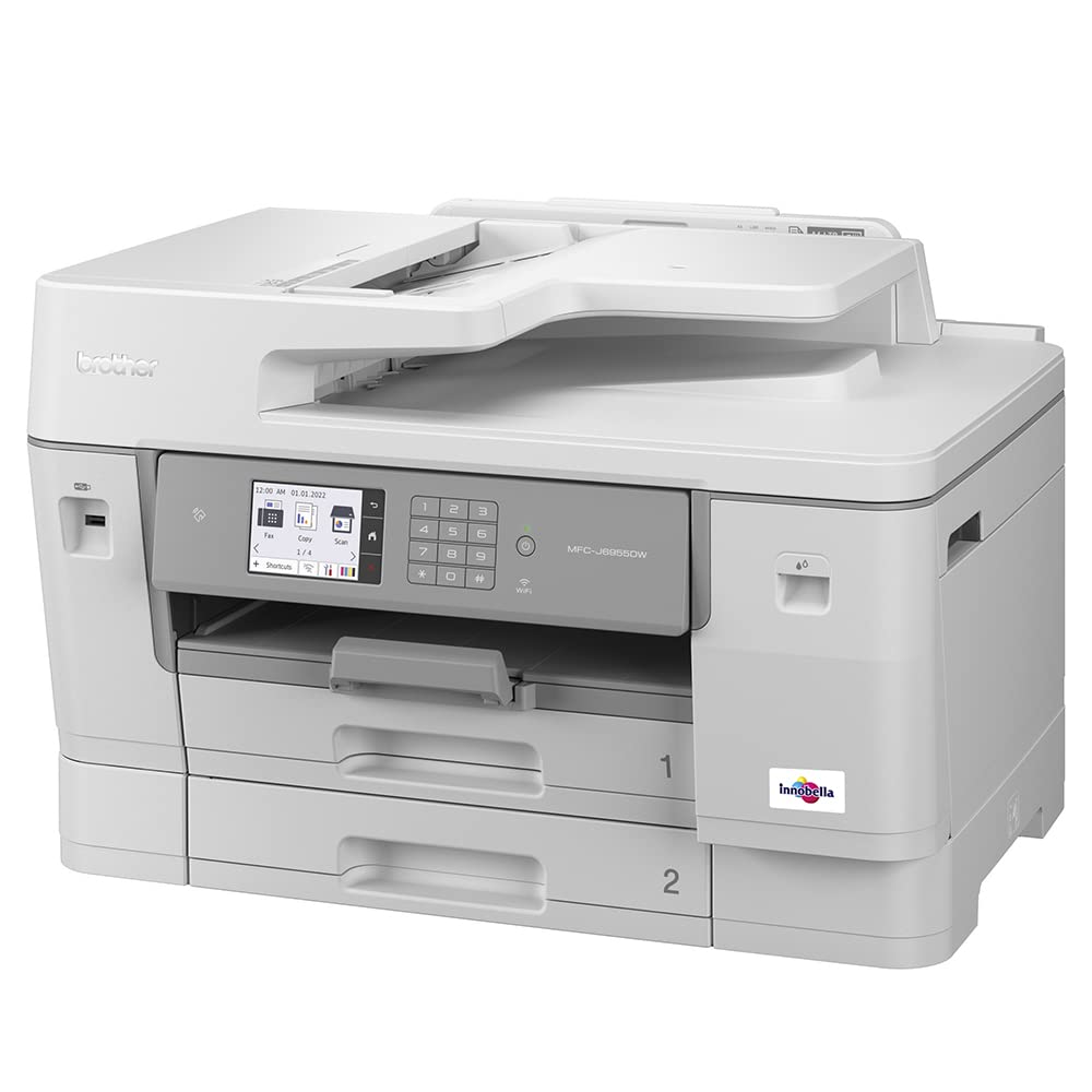 Brother INKvestment Tank Color All in One Printer for Small Business with 11 x 17 in Scanning, Wireless Printing, and Triple Layer Security - Up to 1-Year of Ink Included (MFC-J6955DW)