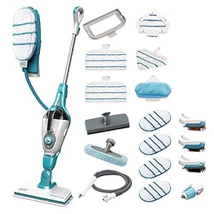 BLACK+DECKER FSMH1321JMD-QS Lavapavimenti a vapore STEAM-MOP 17 in 1, Sistema di Pulizia Guanto Steamitt, 1300 W, Sistema anticalcare, Generatore di Vapore Portatile