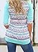 Chellysun Women's Spring Casual Print Long Sleeve T-shirt Top Blouse,Blue,Large