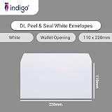 Indigo Classic Strong DL White Envelopes Peel & Seal 110x220mm Pack of 100 view 3