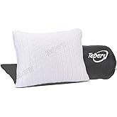 Tebery Shredded Memory Foam Travel Pillow Adjustable Compressible Camping and Travel Pillow with Stuff Sack Great for Backpac
