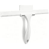 SetSail Squeegee for Shower Glass Door, 12 Inches, White | Stainless Steel Squeegee for Shower Glass Door, All-Purpose Window Squeegee for Shower Mirror Bathroom Car Window Cleaning
